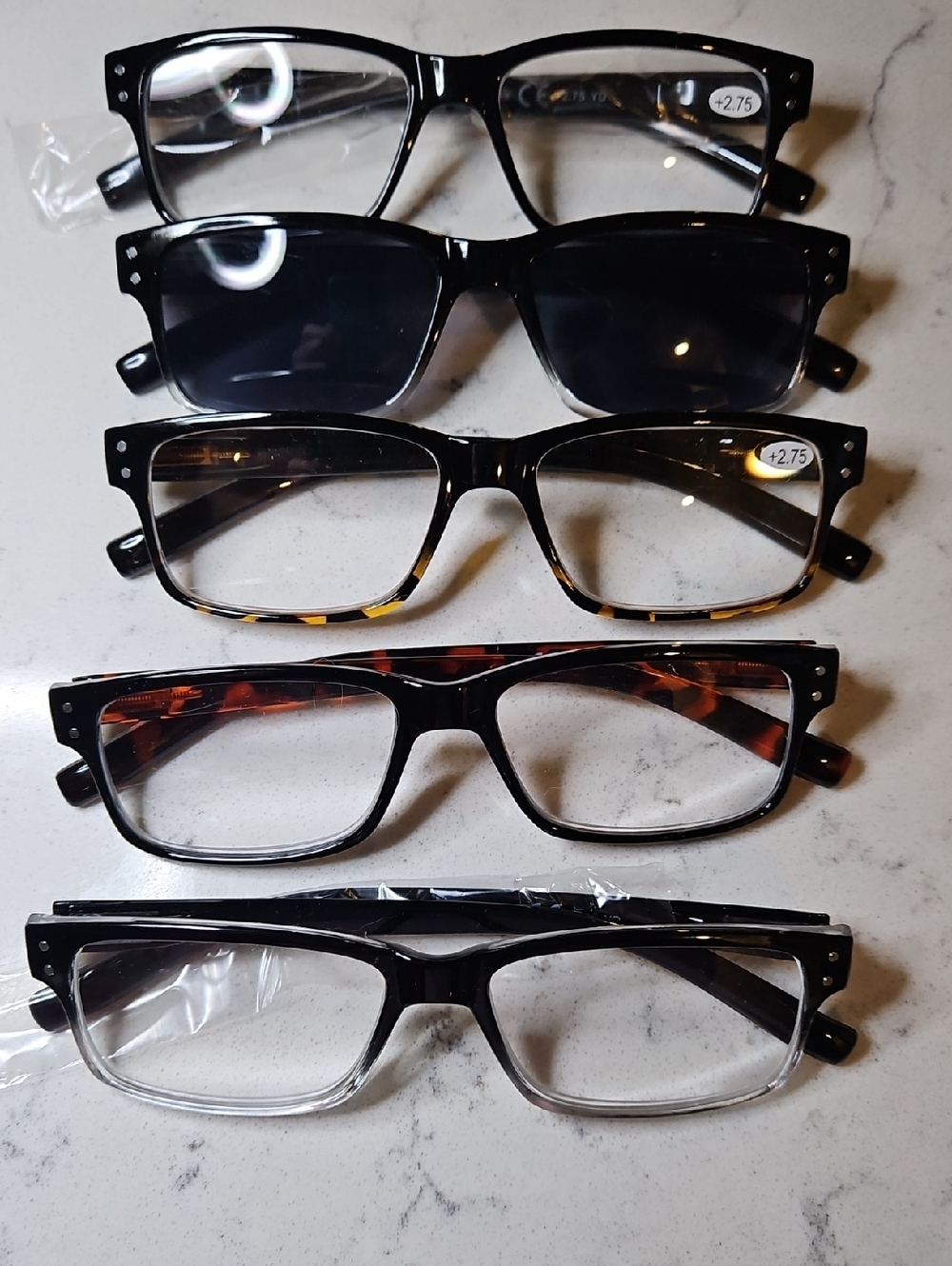 Classic Rectangular Reading Glasses - Black & Tort Options. 2.75 STRENGTH.  NEW